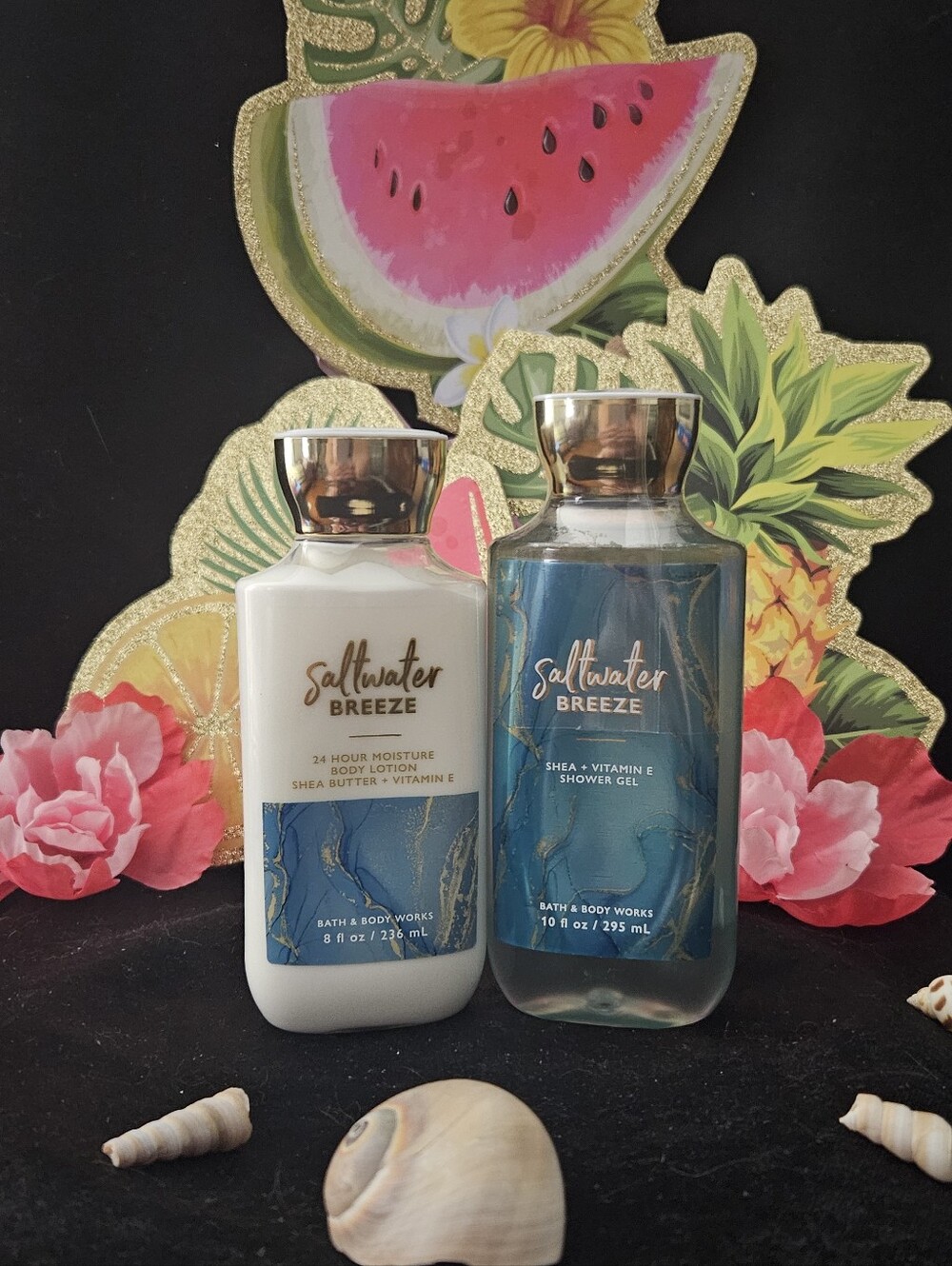NWT Bath & Body Works Saltwater Breeze Lotion & Shower Gel — Blue, White